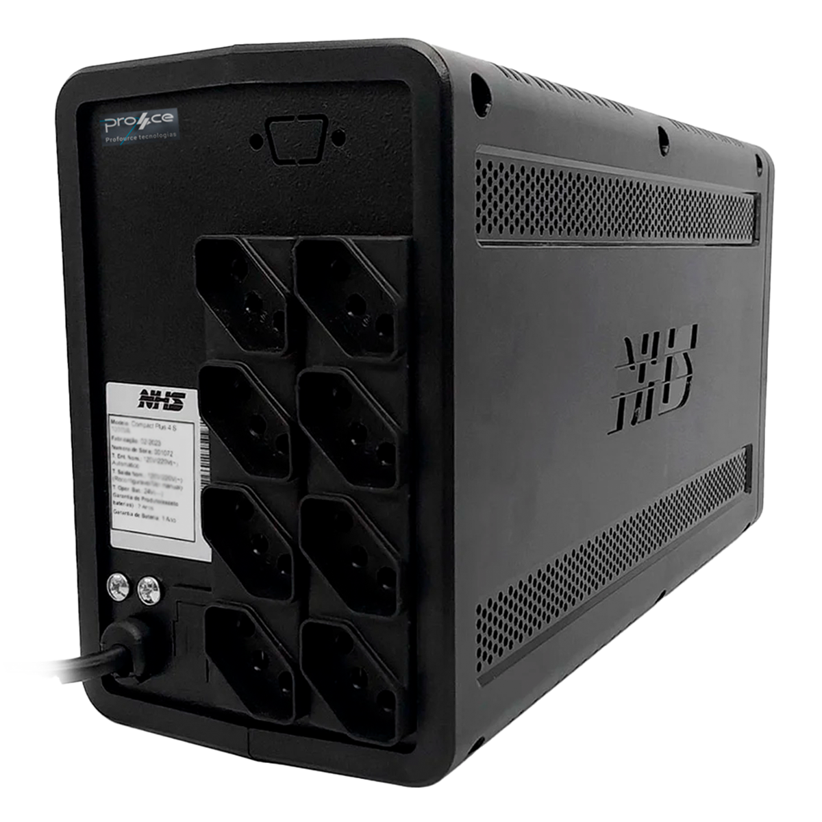 Nobreak NHS Compact Plus 4 S/1200VA Entrada Bivolt Saída 120V | Loja Pro4ce