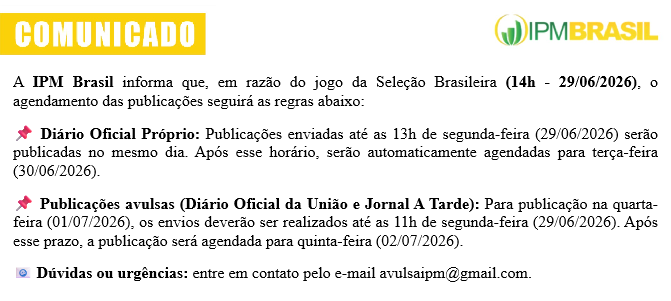 COMUNICADO - JOGO DO BRASIL