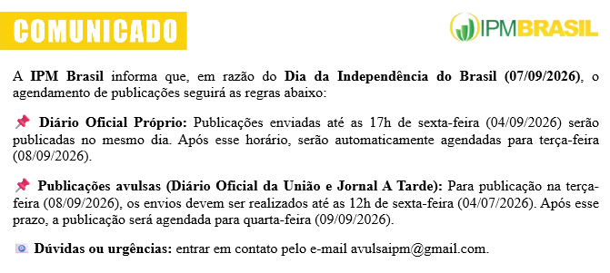 COMUNICADO - 07 DE SETEMBRO