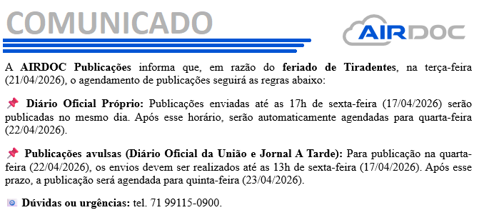 COMUNICADO - TIRADENTES