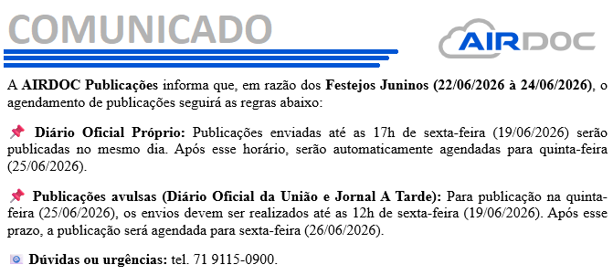 COMUNICADO - FESTEJOS JUNINOS