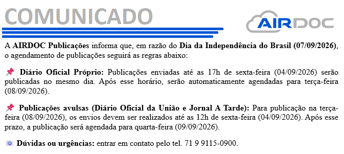 COMUNICADO - 07 DE SETEMBRO