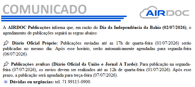 COMUNICADO - 02 JULHO