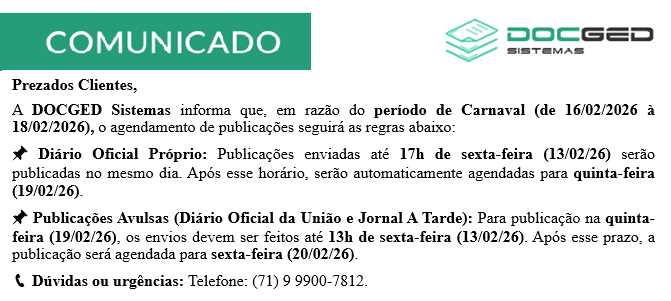 COMUNICADO - CARNAVAL