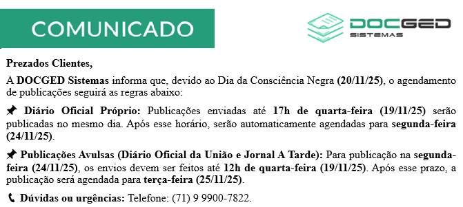 COMUNICADO - CONSCIÊNCIA NEGRA