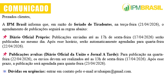 COMUNICADO - TIRADENTES