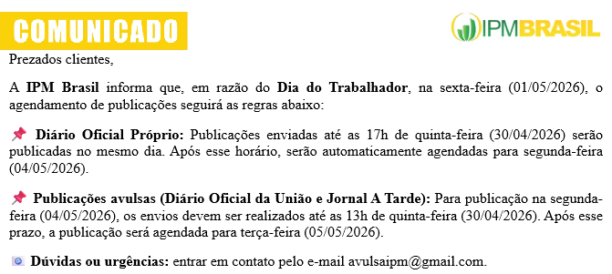 COMUNICADO - DIA DO TRABALHADOR
