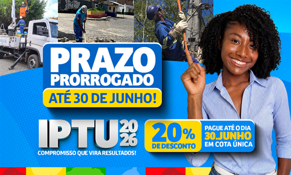 PRAZO DO IPTU PRORROGADO