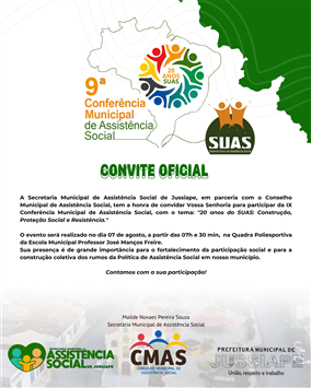 Jussiape promove a 9ª Conferência Municipal de Assistência Social com foco na construção e resistência do SUAS