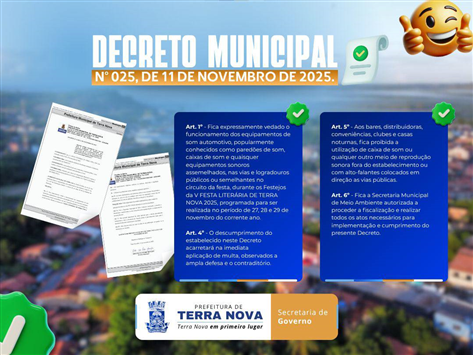 Prefeitura proíbe uso de som automotivo e paredões durante a V Festa Literária de Terra Nova
