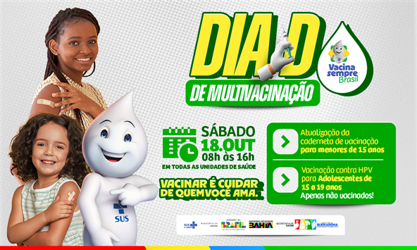 DIA D DE MULTIVACINAÇÃO - SÁBADO 18 DE OUTUBRO