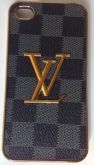 CASE LV XADREZ PRETA PARA IPHONE 4 E 4S