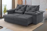 Estofado Retratil Reclinavel Atlas 200 2x80 Vel Inca Grafite 10 Idealle