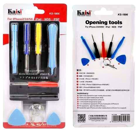 KIT CHAVE KAISI K1806 - iPHONE/iPAD/iPOD / JOGO DE CHAVE 1806 10 PEÇAS