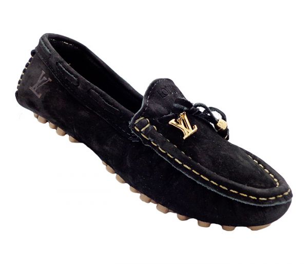 Mocassim Feminino Louis Vuitton Couro Preto MOD:12819