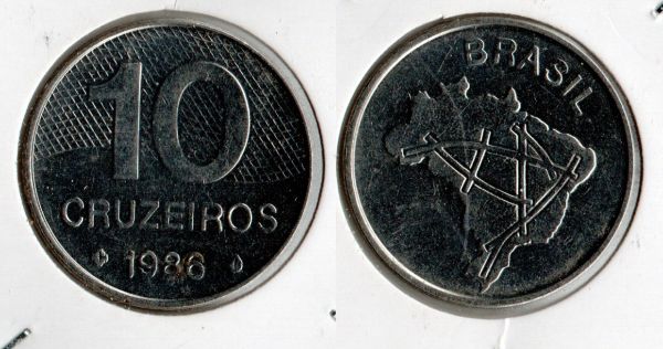 BX361 - 10 Cruzeiros 1986-(Mais rara da série)