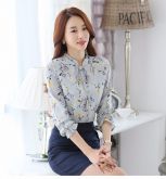 Blusa Feminino Casual Primavera Chiffon Manga Longa Estilo