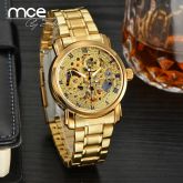 Relógio Masculino Mecânico De Pulso Automático Dourado