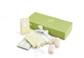 Kit Presente Natura Mamãe e Bebê - 20 Minissabonetes + 20 Caixinhas + 20 Fitinhas + 20 Adesivos