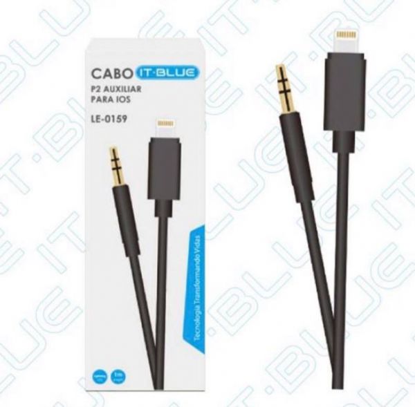 CABO IPHONE COM P2 AUXÍLIO IT-BLUE