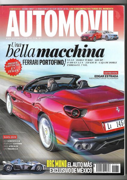 Revista Importada Automovil 281 Ferrari Portofino México Mexicana em Espanhol