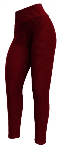 Calça legging(56/58) plus size vermelho escuro em tecido jacquard piquet