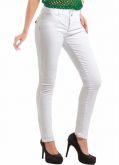 Calça jeans cós alto com dois botões