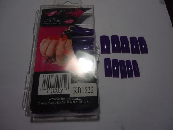 100 Tips roxa Unhas Posticas