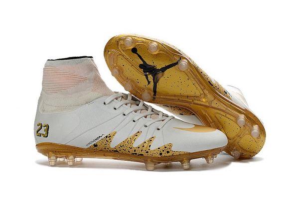 NJR x JORDAN Hypervenom Phantom II FG Soccer Shoes White/Gold