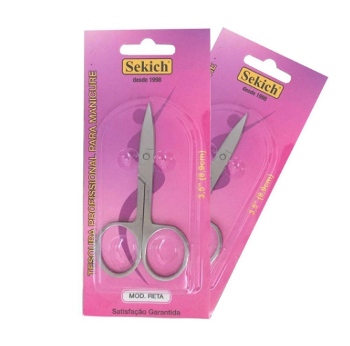 Tesoura Reta Profissional Para Manicures Sekich