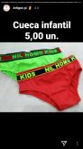 Cuecas infantil cores p/m/g