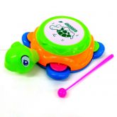 Tambor Tartaruga com baqueta e pandeiro