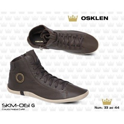 BOTA OSKLEN COURO NAPA CAFÉ  Cód. do produto: SKM-061-G