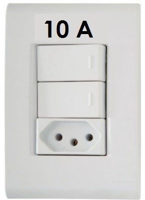 Tomada 10 A + 02 Teclas