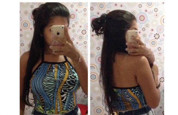 Cropped estampado azul