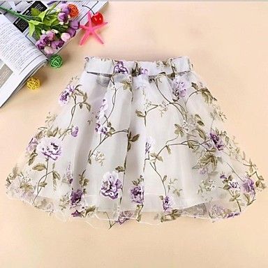 Mulheres Flor Imprimir Transparente Mini Saia #01163492