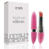 Vibrador Lipstick em formato de Batom - Rosa