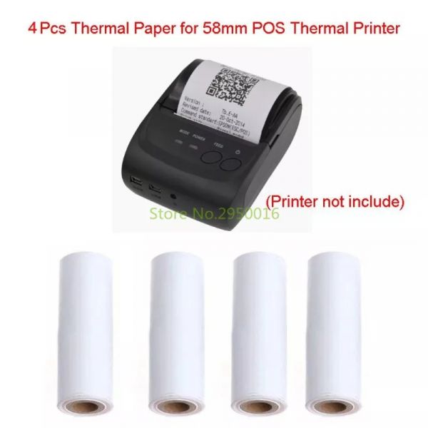 4 pcs 57x42mm Rolo De Papel Térmico para 58mm Mini Peças de Impressão de Papel Da Impressora Térmica
