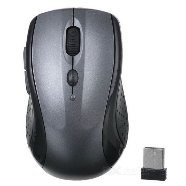 09 2,4 GHz sem fio 500 / 1000dpi USB Optical Mouse w / Receiver - Silver Grey (2 x AAA)