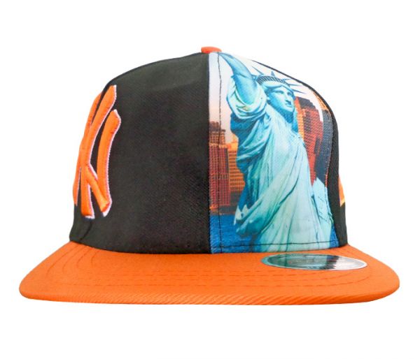 Boné Aba Reta New York Yankees Preto e Laranja