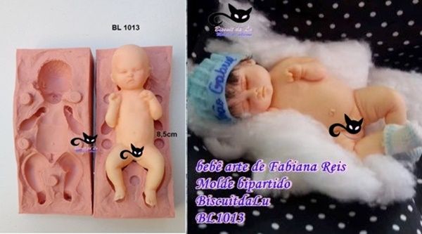 Bebê 3D Bipartido de frente com 8,5cm- ( BL 1013)