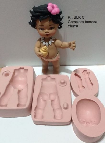 Kit Boneca Chuca - corpo bipartido, braços e rosto