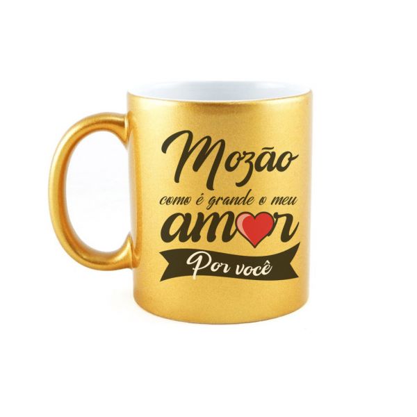 Caneca Porcelana Dourada