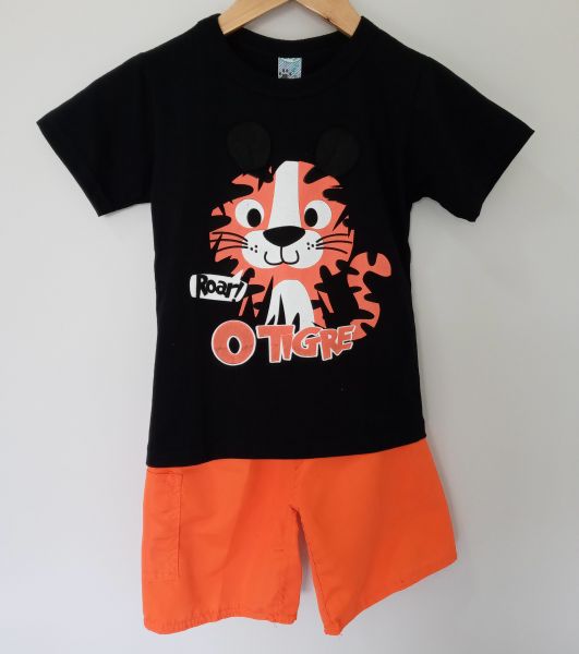 Conjunto Infantil Tigre Preto 3D