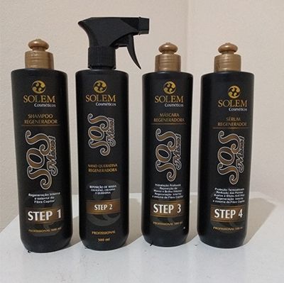 Kit Monoi Cauterização Regenerador Solem 04 Steps. Profissional.