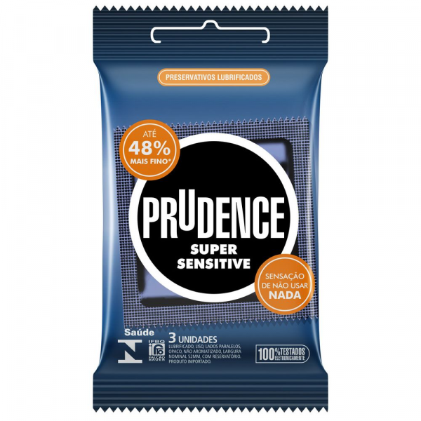 PRUDENCE SUPER SENSITIVE SENSAÇÃO DE NÃO USAR NADA 3 UNIDADES