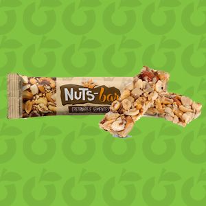 Barra de Cereal 20 Unidades NutsBar Castanhas e Sementes Zero Açúcar, Zero Glúten