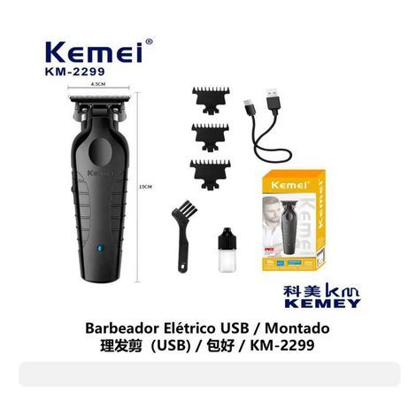 3-Máquina De Cortar Cabelo Profissional Kemei KM-2299