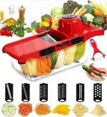 Mandoline Slicer Nicer Fatiador Cortador Ralador 6 em 1 Multi Funcional Cortes Profissionais Com Des