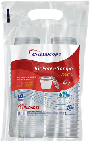 Kit Pote e Tampa 350ml 25un